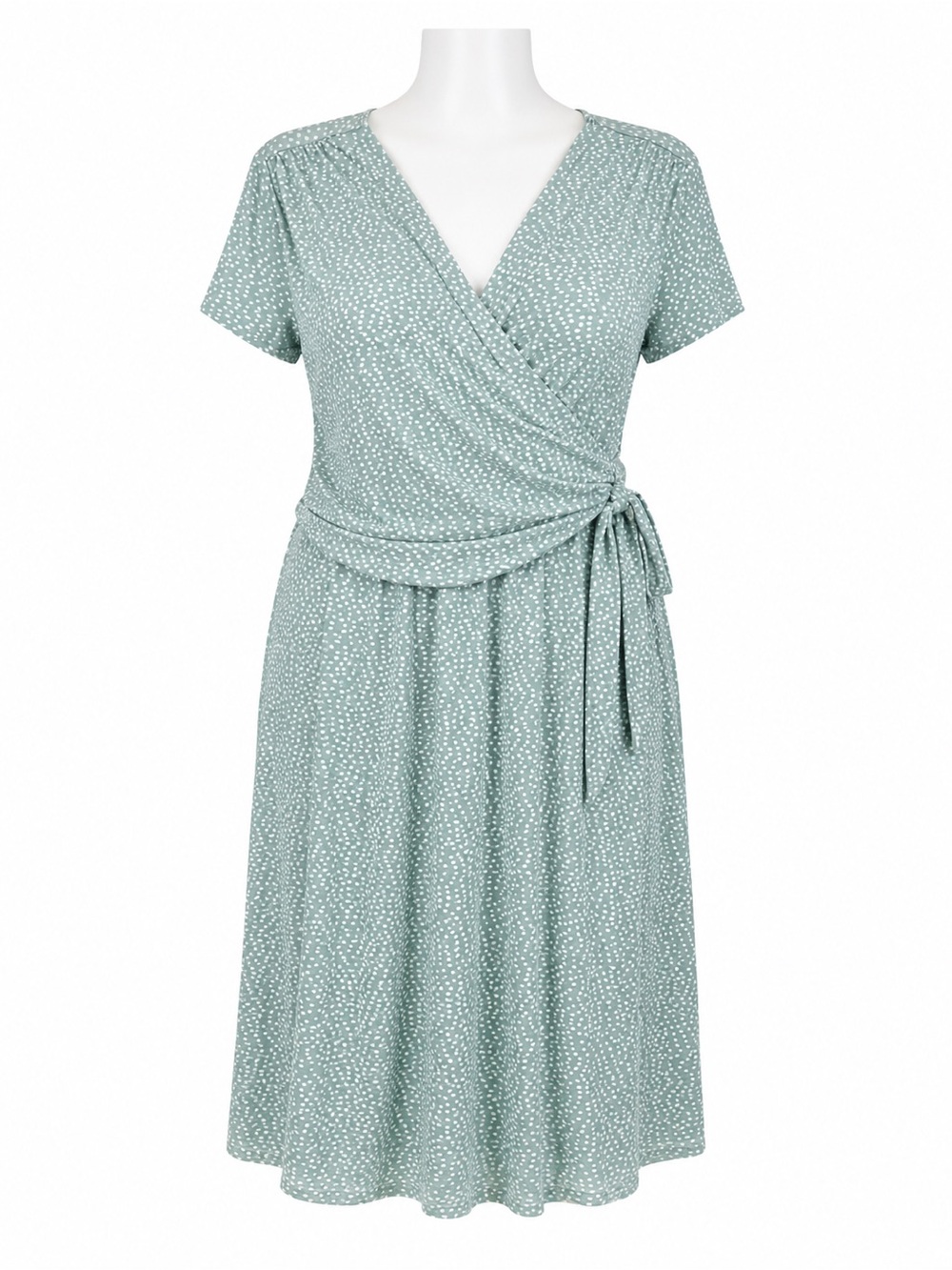 Size XL Seraphine Sage Green Polka Dot Postpartum Nursing Wrap Dress